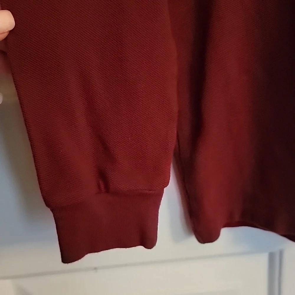 Old Navy, boys long sleeved polo shirt, XL(14-16), burgundy.
